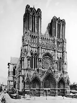 Rheims: Rheims cathedral after WW1