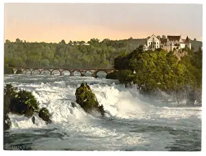 Schloss: Rheinfall mit Schloss Laufen, Schiffchen