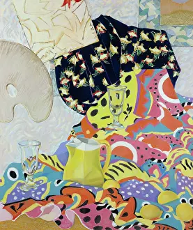Fabrics: The Ricard Jug ' yellow jug with lemons etc