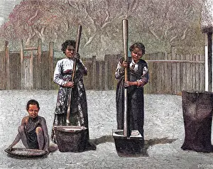 Pounding: Rice-pounding, Madagascar