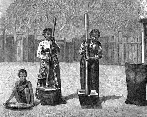Pounding: Rice-pounding, Madagascar