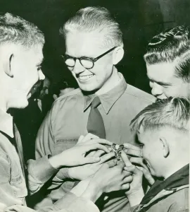 Blindness: Rich Wotherspoon with other blind boy scouts