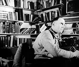 Byrd: Richard Byrd in the library, Byrd Antarctic Expedition