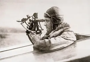 Sextant: Richard Byrd with a sextant