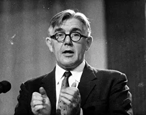 Crossman: Richard Crossman speaking at a podium