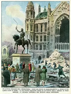 Omen: Richard I statue hit during WWII