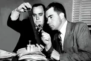 Microfilm: Richard Nixon and Rob Stipling of HUAC looking ?