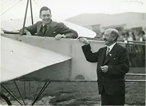 Hatfield: Richard Shuttleworth in the restored Blsriot with Mr A.?