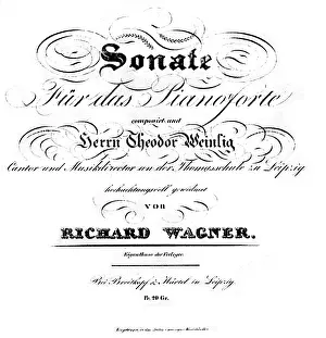 Dedications: Richard Wagner, sonata in B flat major, opus 1, dedicated to