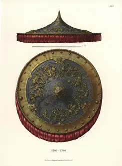 Erbach: Richly decorated German shield from the mid 16th century