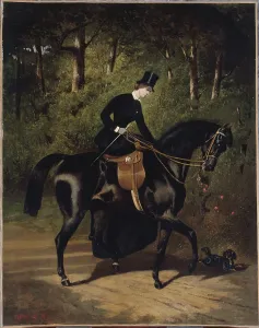 Sidesaddle: The rider Kippler on her black mare