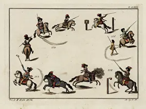 Collignon: Rider performing carousel exercises with lance
