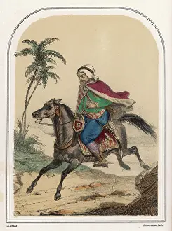 C1850: RIDING ARAB HORSE C1850