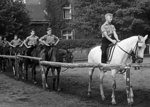 Upbringing: Riding lesson, 1939