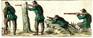 Riflemen: Four riflemen in action