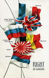 Right is Might - The Flags of the Allies - WW1