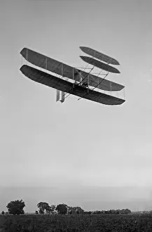 Dayton: Right front view from below of flight 46, Orville turning to