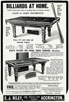 Billiards: Riley's Billiard and Dining Table Combined advert 1903