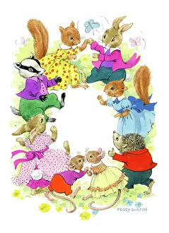 Hedgehog: Ring of animals - badger, squirrels, rabbits etc