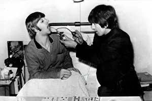 Satisfactory: Ringo Starr in hospital, George Harrison visiting, London