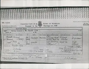 Starkey: Ringo Starr and Mary Cox marriage certificate