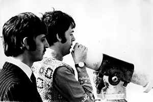 Crochet: Ringo Starr and Paul McCartney with telescope