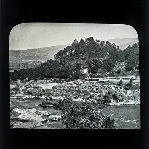 Alex Lambert Lantern Slide Collection: Rio Minho view from Arbo Station