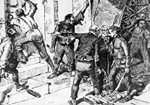 Vandalism: Riot of factory workers, around 1800