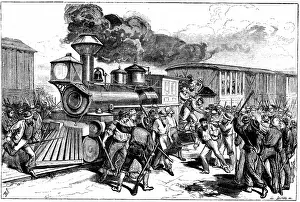Wages: Riot by railway workers at Martinsbury on the