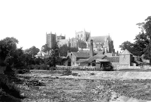 C1885: Ripon, the Cathedral and the Weir c1885