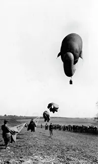 Underneath: The back of a rising balloon, 1916