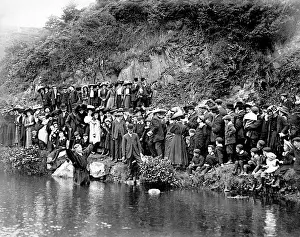 Baptismal: River baptism at Fishguard, Wales