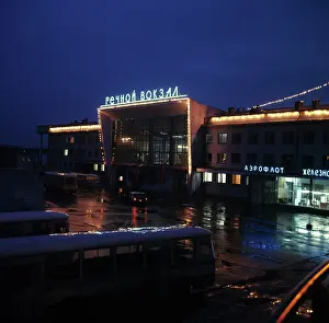 Omsk: River-boat station in Omsk, 1977