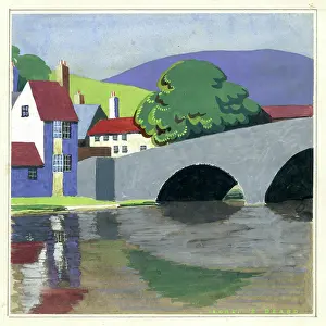 Isobel: River with bridge and houses