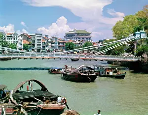 Hinde: The River and Cavenagh Bridge, Singapore