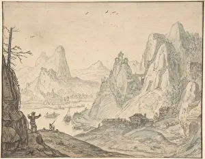 The Liszt Collection: River Landscape with Mountains, 17th century