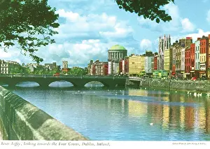Liffey: River Liffey looking towards the Four Courts, Dublin