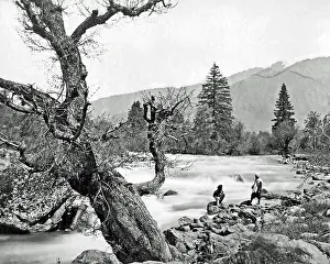 Himalayas: River, possibly in the Himalayan Mountains, India