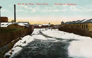 Minas: River at Punta Arenas, Magallanes, Chile, South America