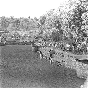 Madhya: River and riverbank, Madhya Pradesh, Central India