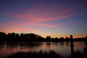 Eure: River Seine at sunset, Les Andelys, Eure, Haute-Normandie