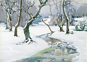 Billinghurst: River Snow Scene ' Palewell Common
