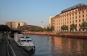 Fernsehturm: River Spree and Friedrichstrasse Bahnhof, Berlin, Germany