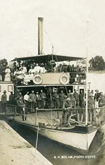 Lifebelt: River steamer with passengers, Egypt