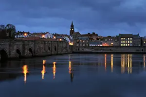 Berwick: River Tweed flows under the old Berwick Bridge