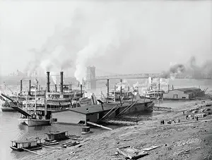 Levee: Riverboats - Transportation - River - Cincinnati