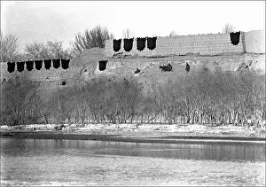 Xinjiang: Riverside scene in Kashgar, western China