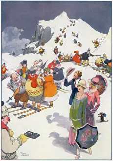 Riviera holiday makers on the piste