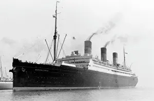 Berengaria: The R.M.S. Berengaria entering harbour