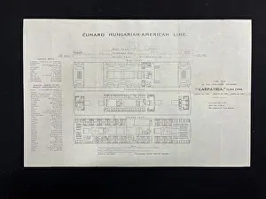 RMS Carpathia, cabin deck plan Cunard